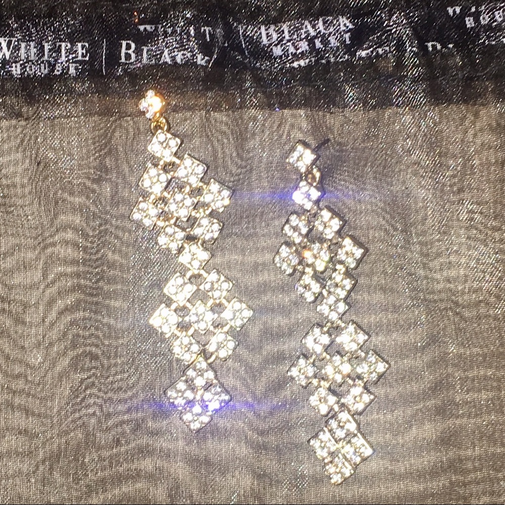 WHBM - NWOT - Gold/Rhinestone Dangling Earrings